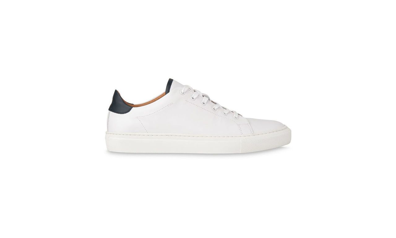 Contrast Trim Leather Trainers