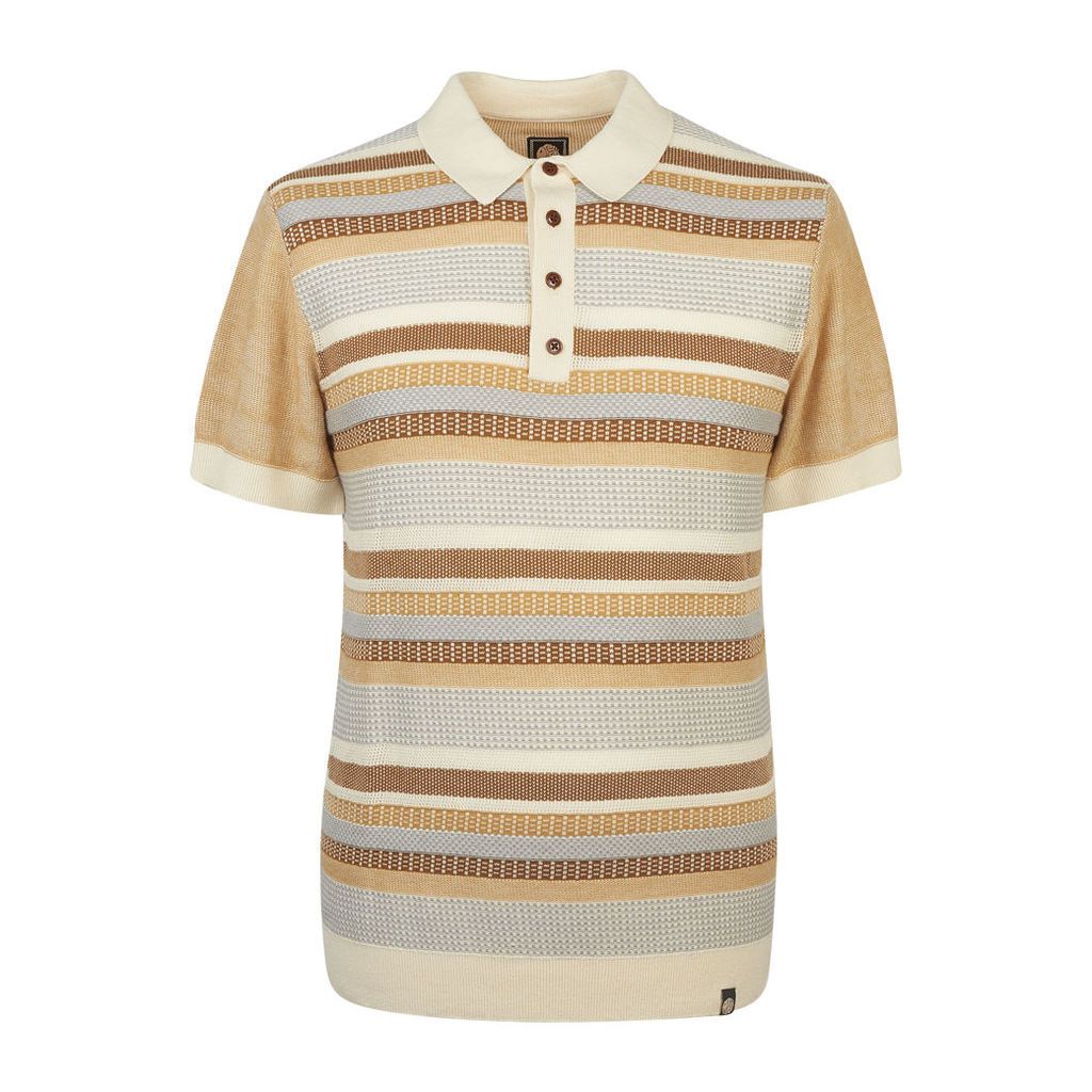 Pretty Green Men's Fortrose Knitted Polo - Stone - L