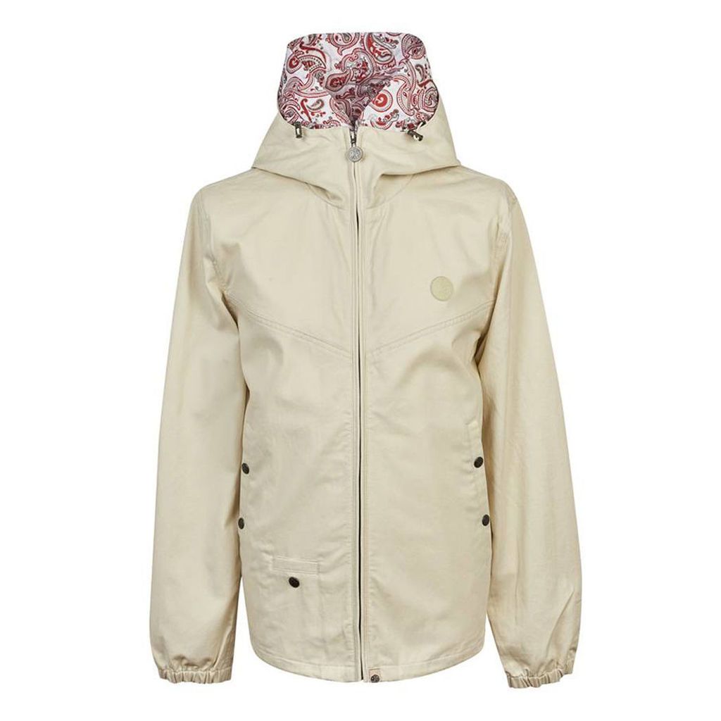 Pretty Green Men's Cotton Zip Up Hooded Jacket - Stone - M