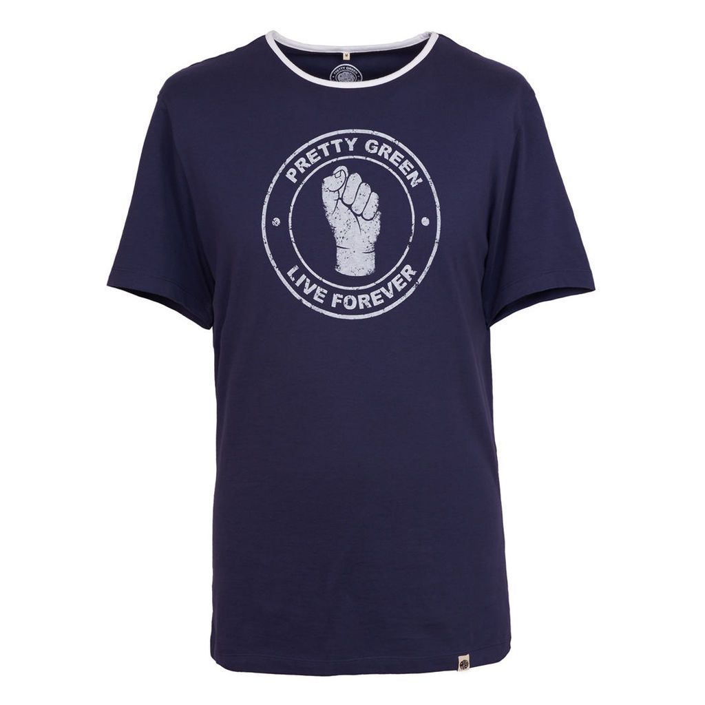 Pretty Green Men's Live Forever T-Shirt - Navy - XS