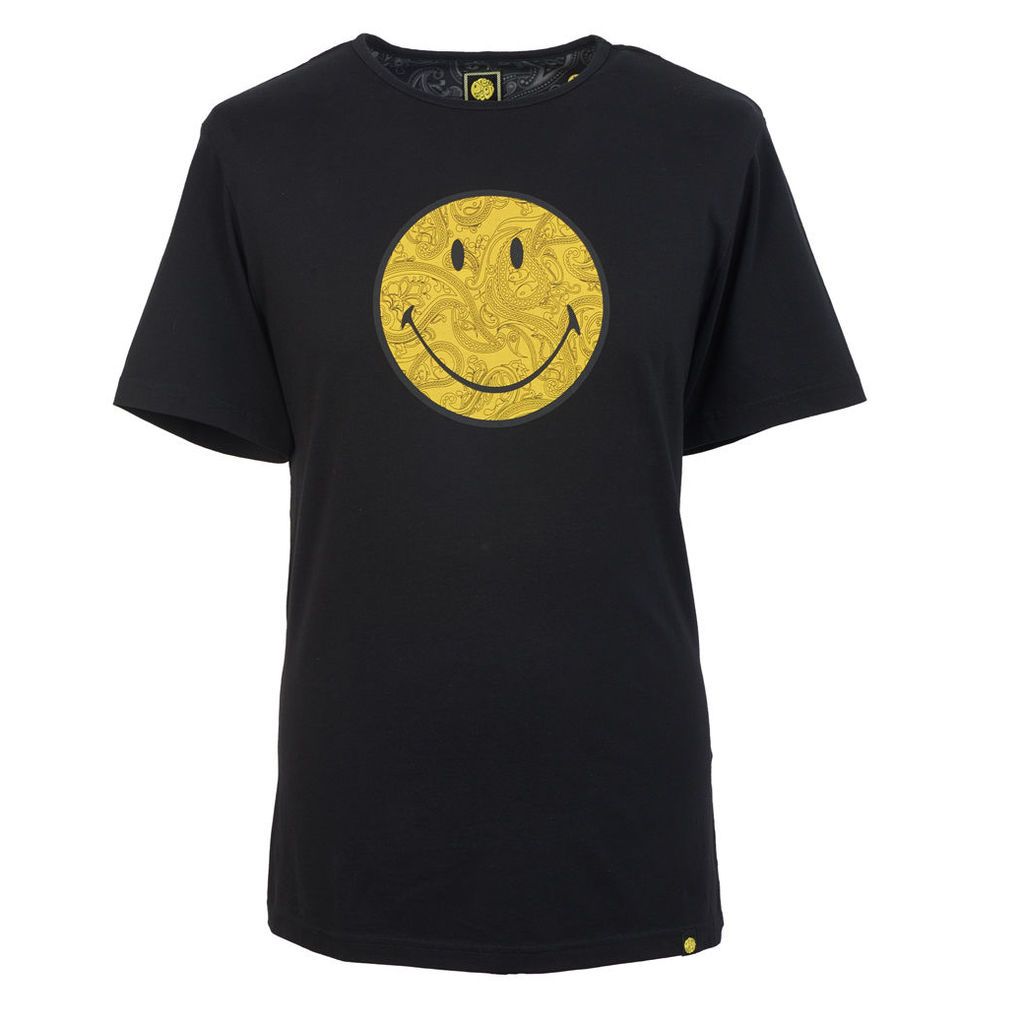 Pretty Green Men's Smiley Logo Print T-Shirt - Black - L
