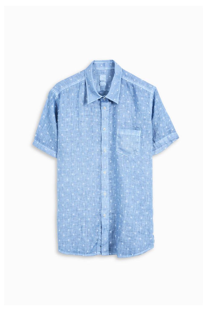 120% Lino Men`s Dot Linen Shirt Boutique1