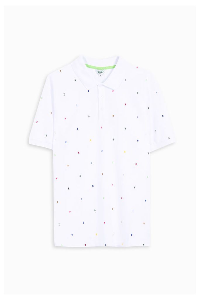 Kenzo Men`s Letter Embellished Polo Shirt Boutique1
