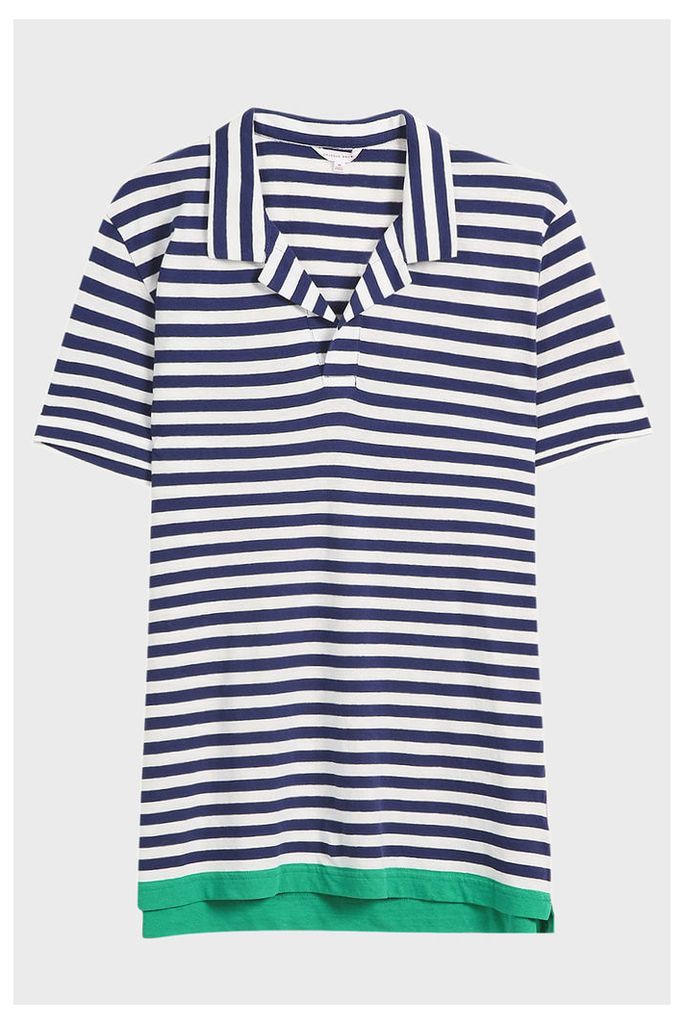 Orlebar Brown Felix Striped Cotton And Linen-Blend Polo Shirt