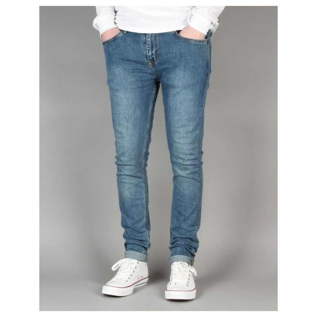 Route One Super Skinny Denim Jeans - Washed Blue (28)