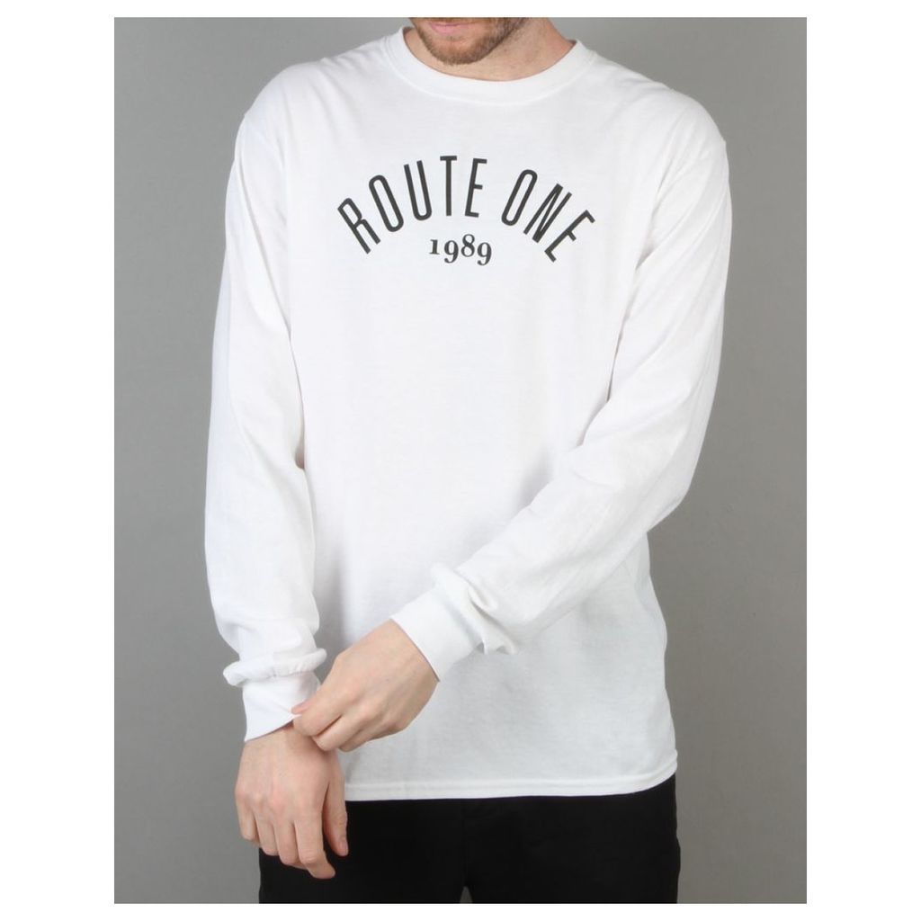 Route One Logo LS T-Shirt - White (S)