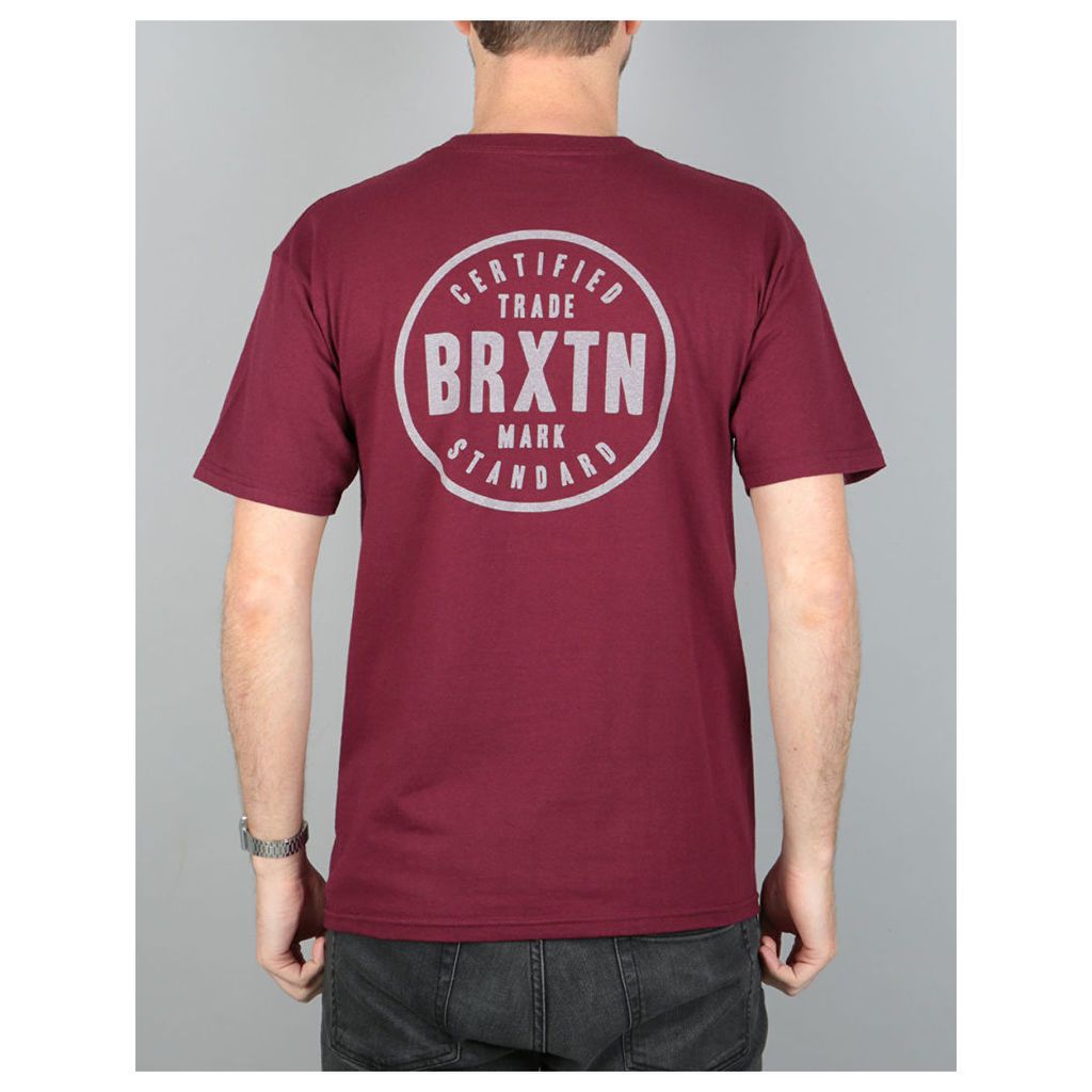 Brixton Cowen T-Shirt - Burgundy (XL)