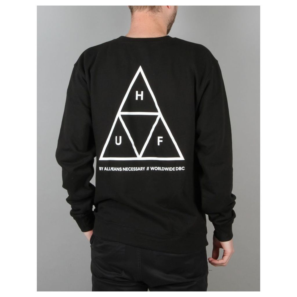 HUF Triple Triangle Crewneck Sweatshirt - Black (XL)