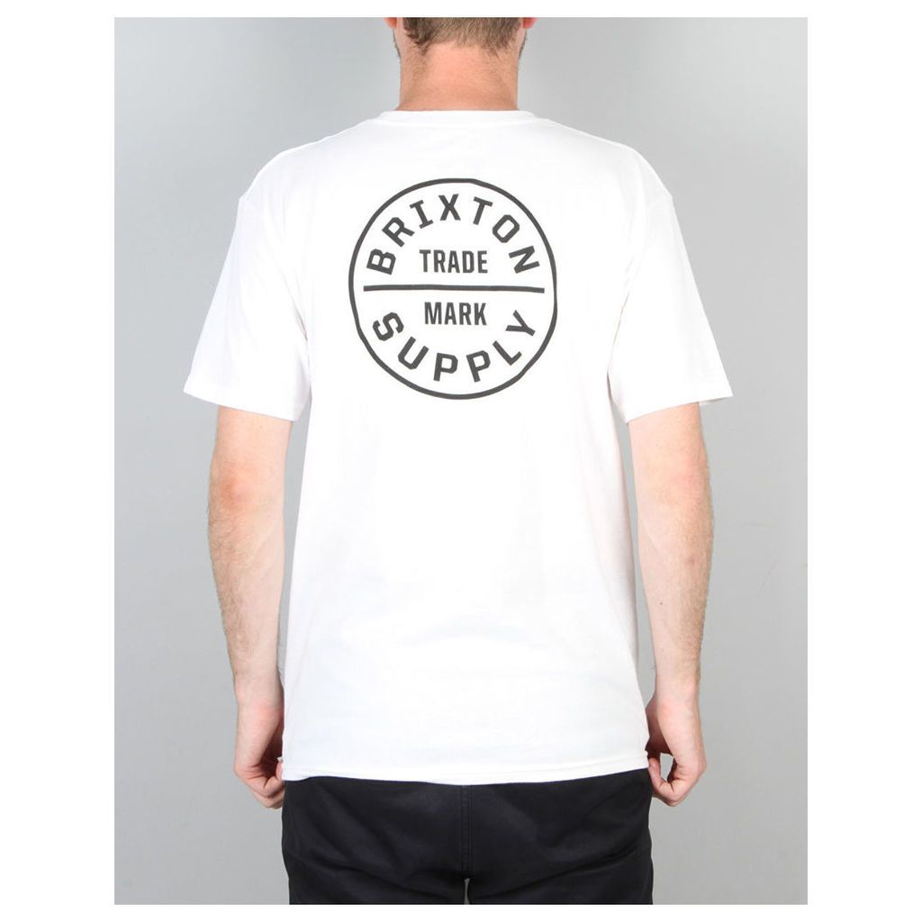 Brixton Oath S/S T-Shirt - White/Black (S)