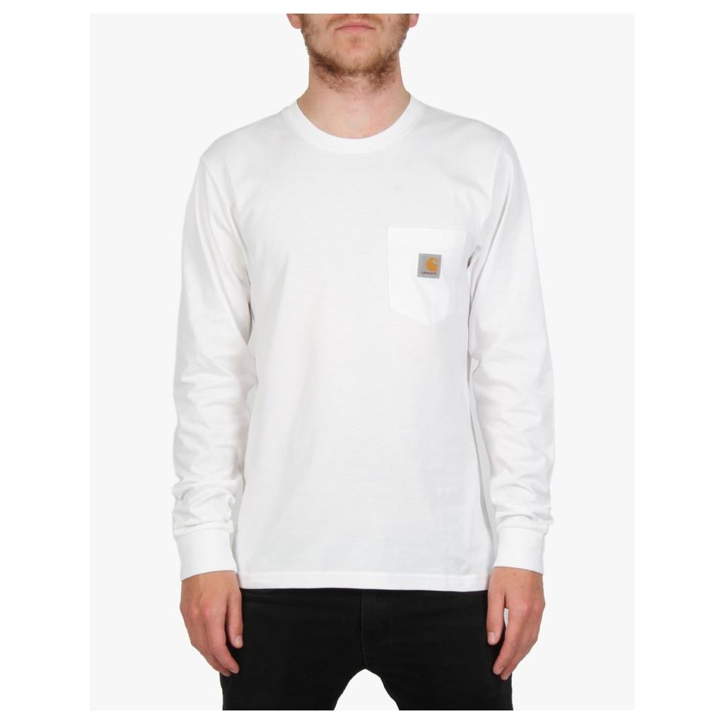 Carhartt L/S Pocket T-Shirt - White (S)