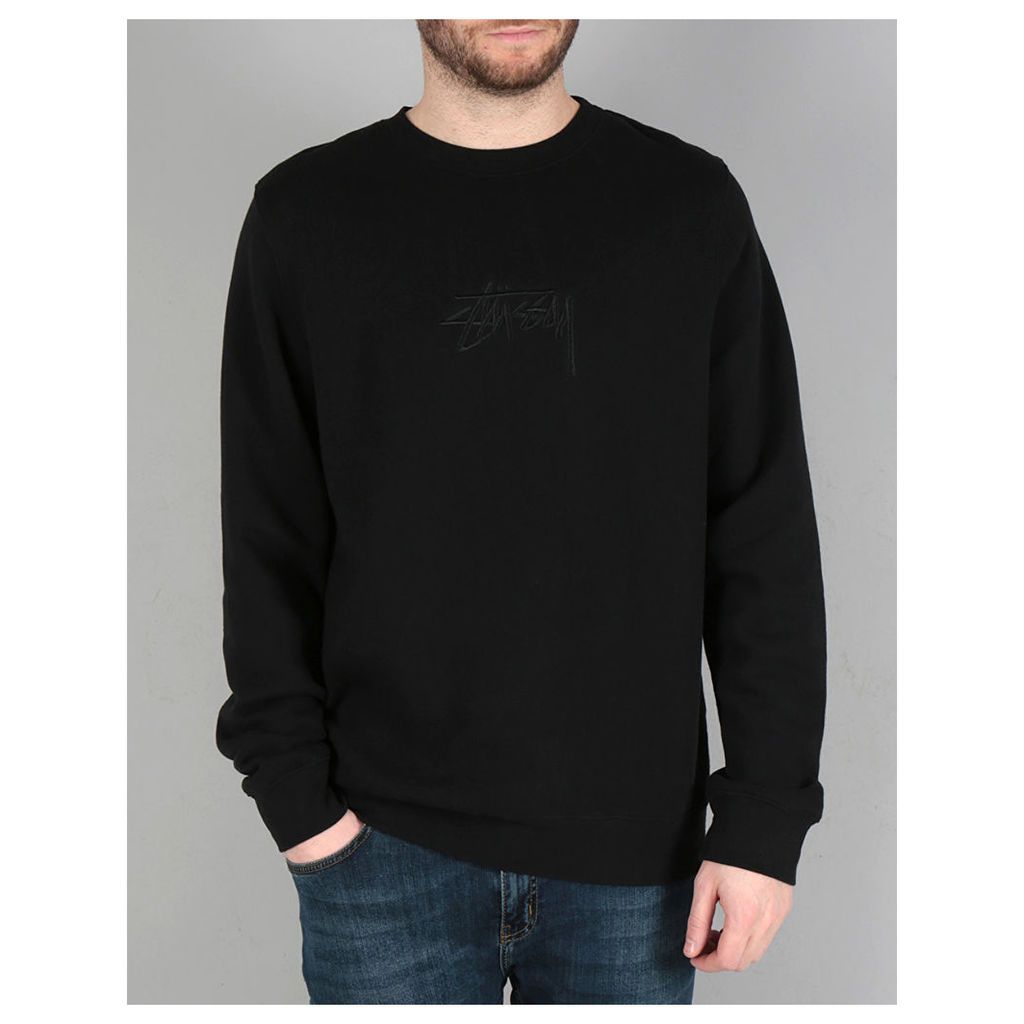 StÃ¼ssy New Stock Applique Crew Sweatshirt - Black (XL)
