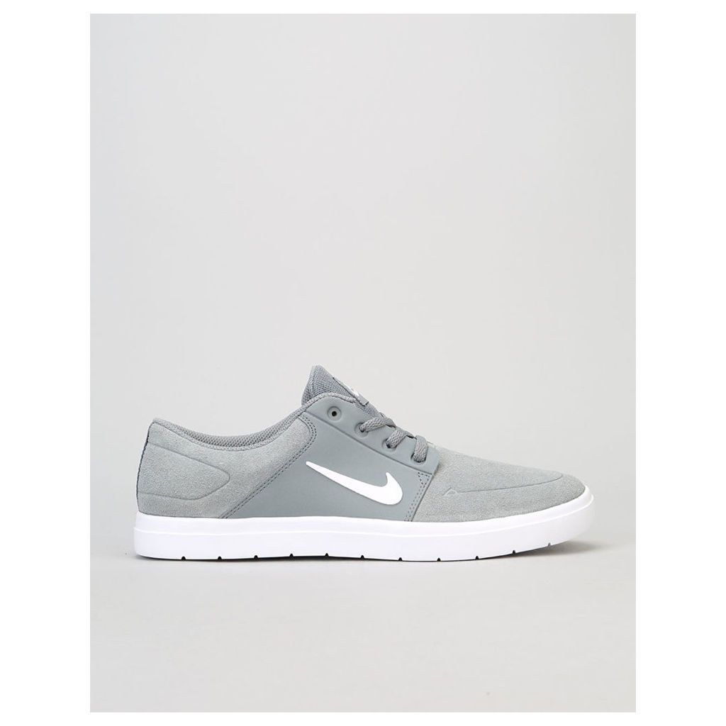 Nike SB Portmore Vapor Skate Shoes - Cool Grey/White (UK 7)