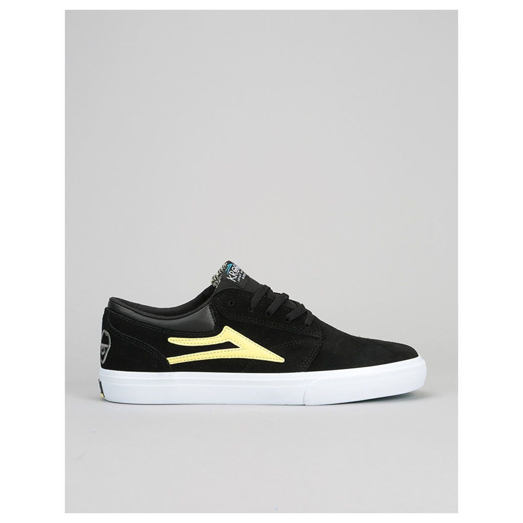 Lakai x Krooked Griffin Skate Shoes - Black/Yellow Suede (UK 7)