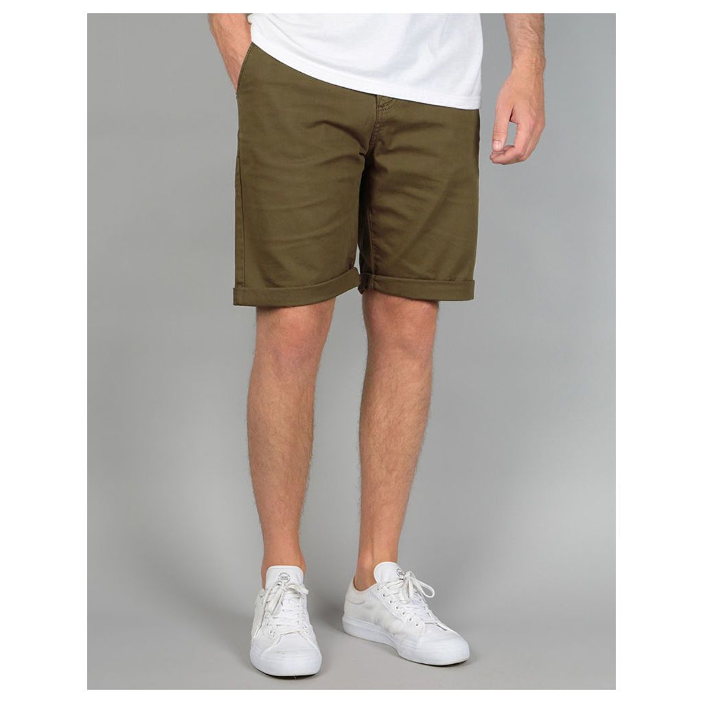 Route One Roll Up Chino Shorts - Olive (30)