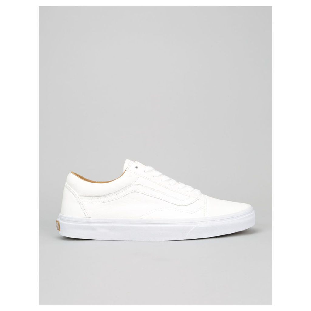 Vans Old Skool Skate Shoes - (Premium Leather) White (UK 12)