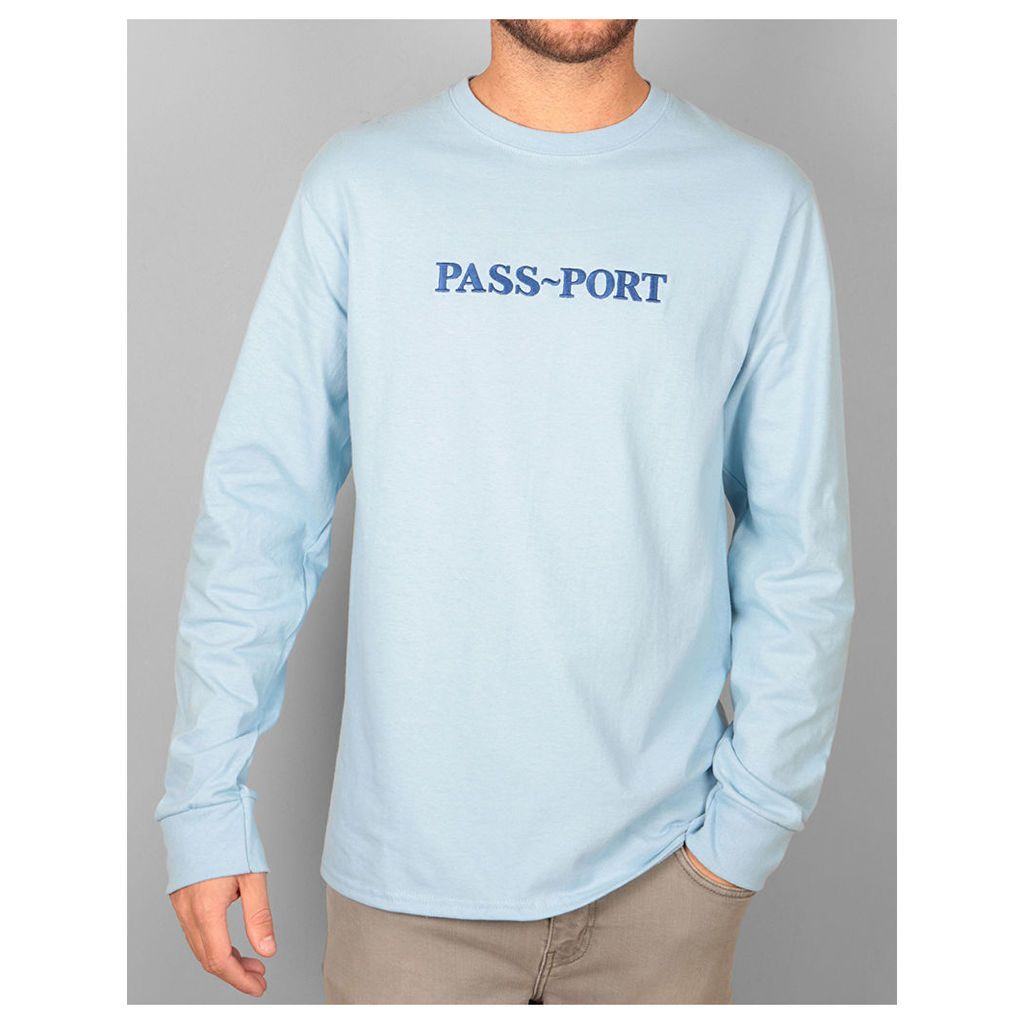 Pass Port Official Embroid L/S T-Shirt - Powder Blue (L)