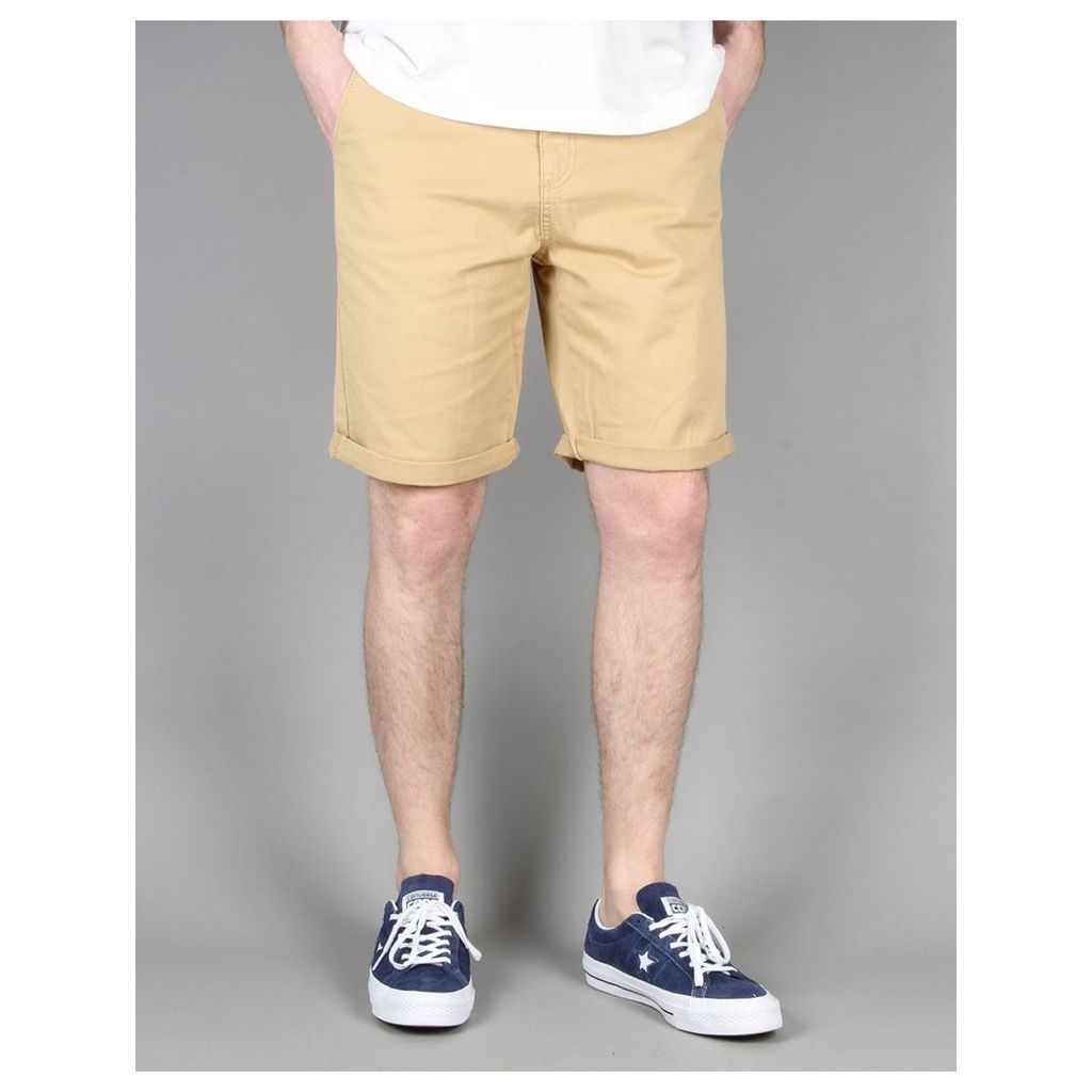 Route One Roll Up Chino Shorts - Khaki (34)