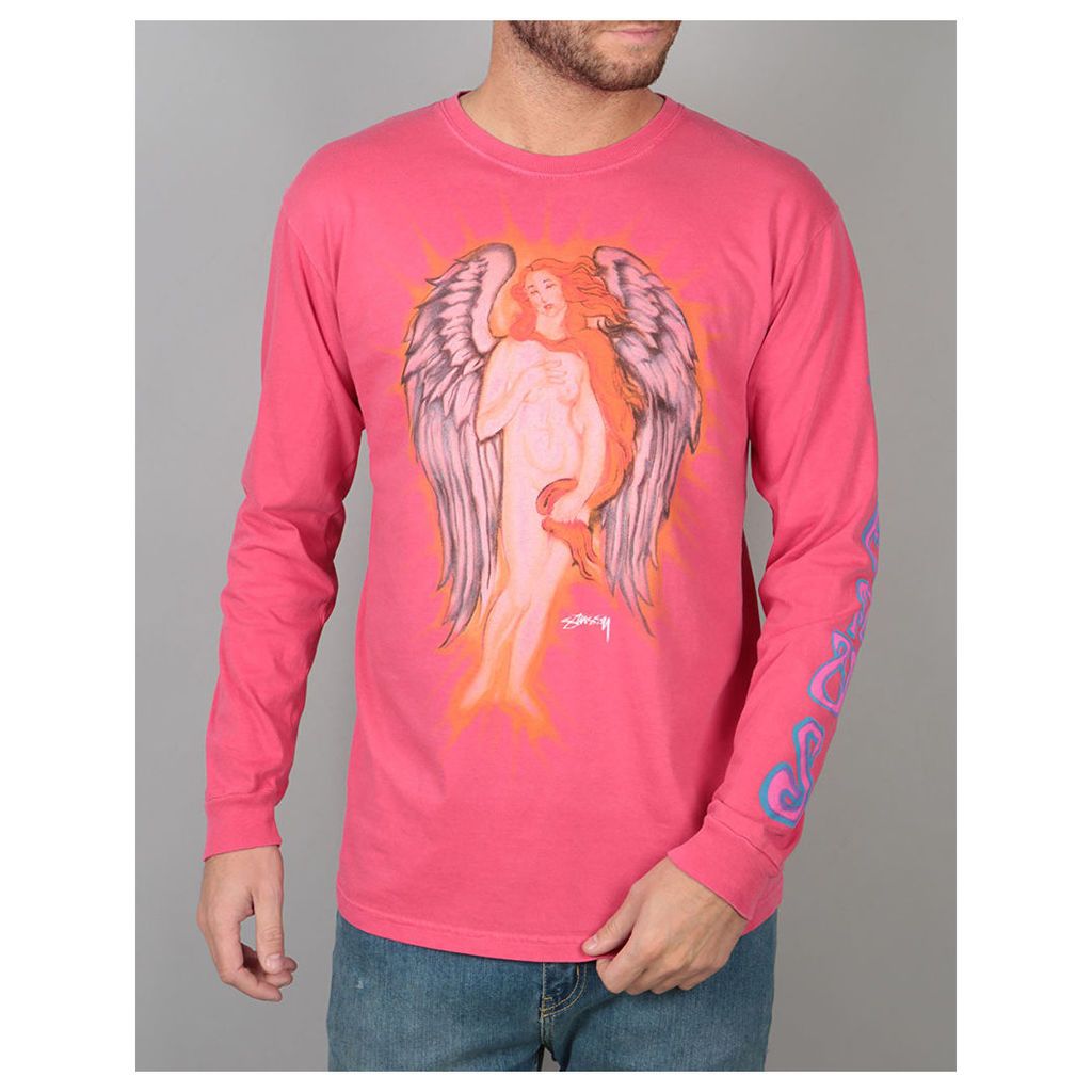 StÃ¼ssy Venus Angel Pigment Dyed L/S T-Shirt - Rose (L)