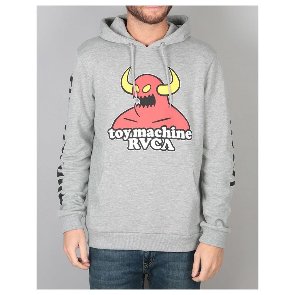 RVCA x Toy Machine Pullover Hoodie - Athletic Heather (M)
