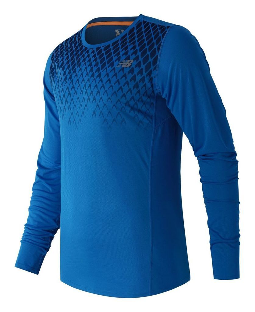 New Balance Accelerate Long Sleeve Printed Top Men's Apparel Outlet MT53065SNP
