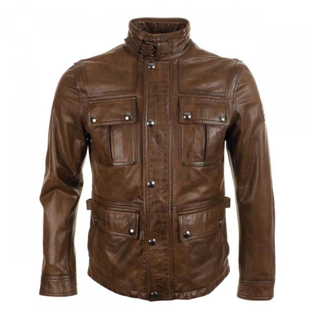Warrington Leather Jacket Walnut