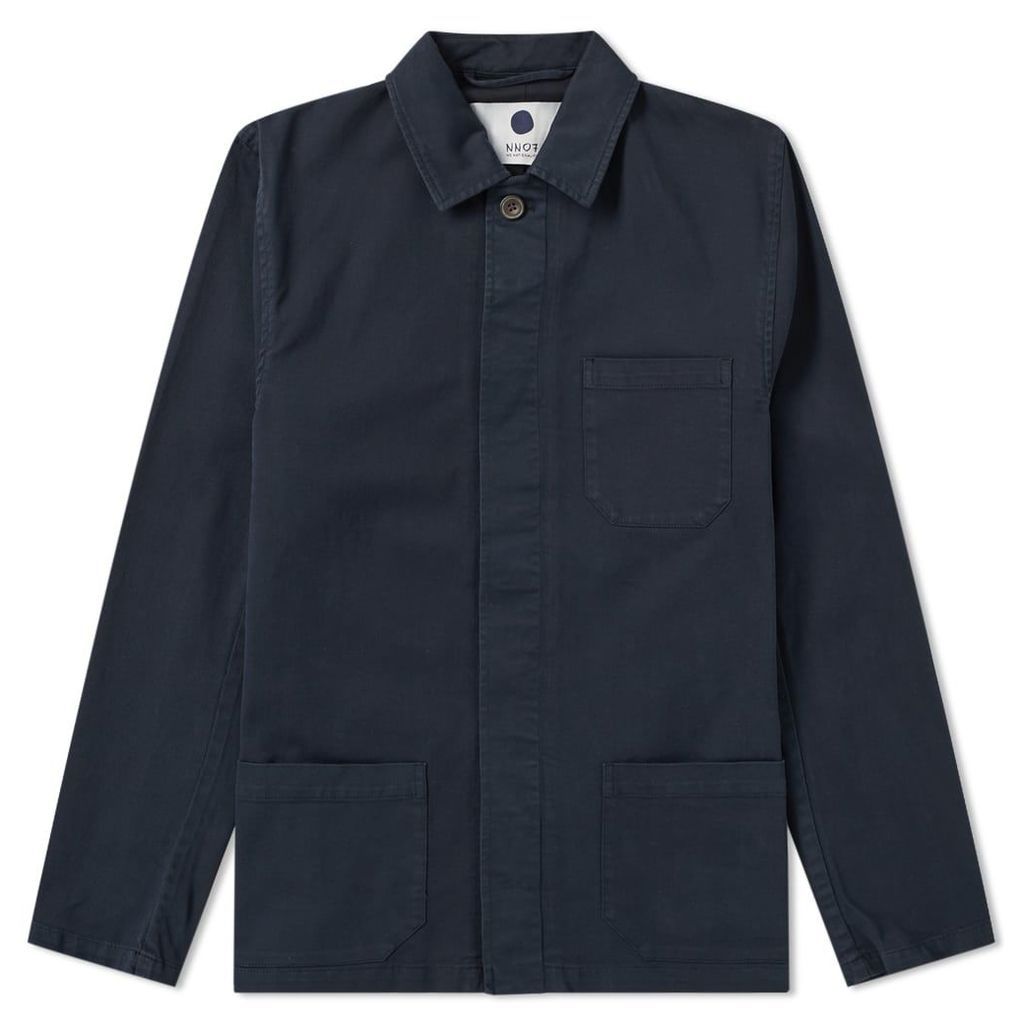 NN07 Garment Dyed Oscar Chore Jacket Navy Blue