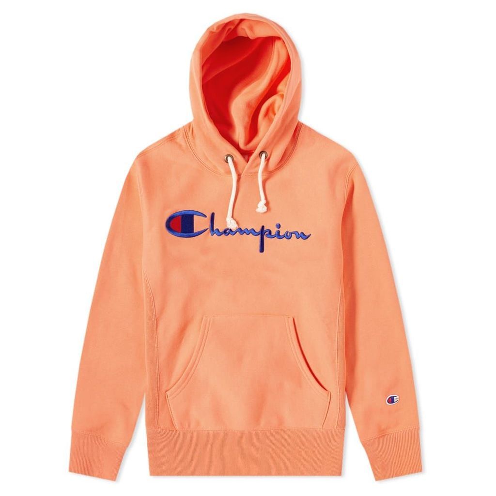 Champion Reverse Weave Script Logo Hoody Peach