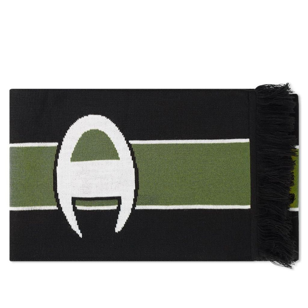 Champion Reverse Weave Logo Football Scarf Black & Bottle Green