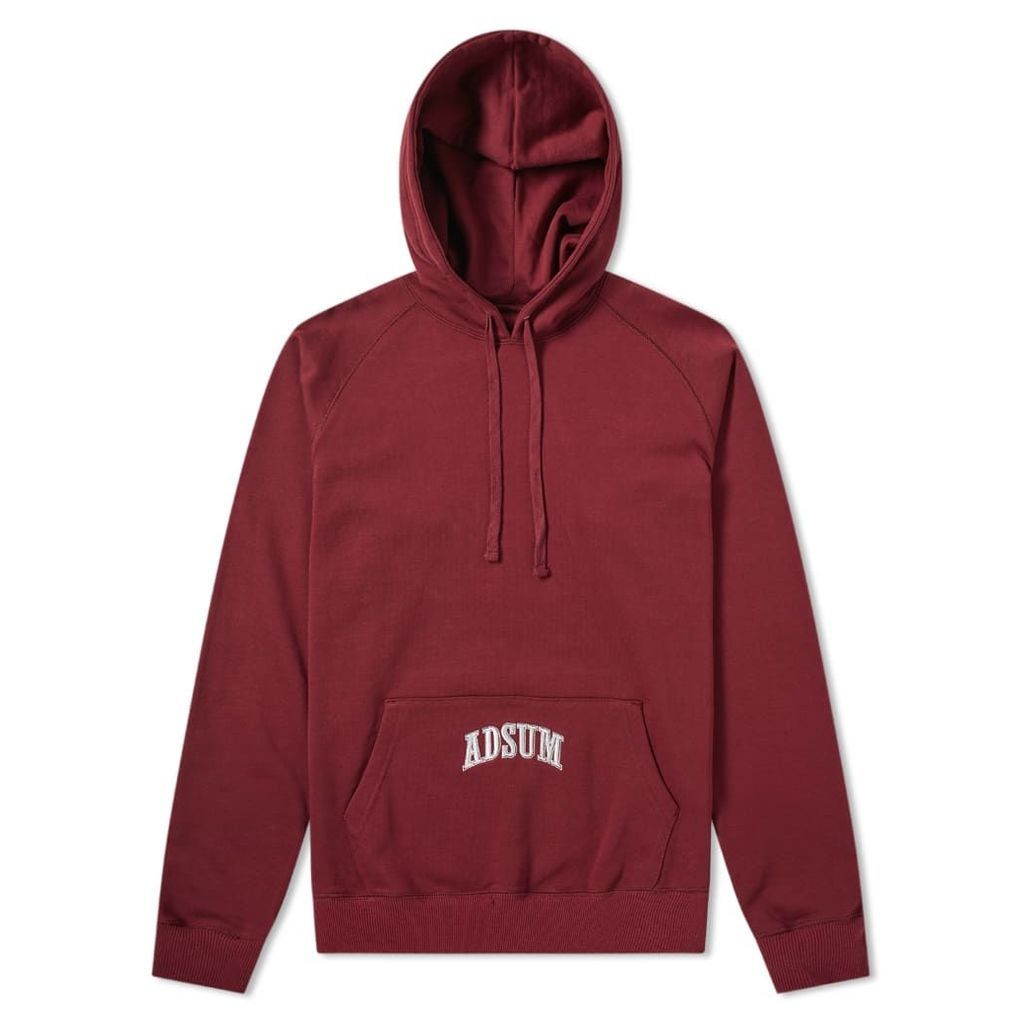 Adsum Washed Collegiate Popover Hoody Maroon