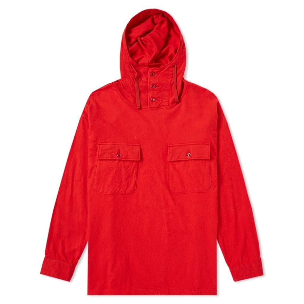 Engineered Garments Cagoule Shirt Jacket Red Cotton Flannel