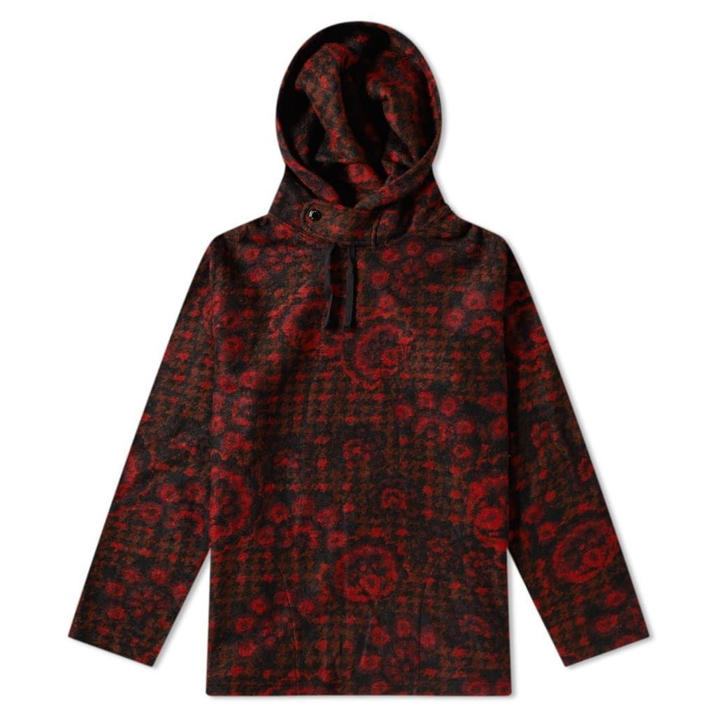 Engineered Garments Hoody Red & Black Floral Knit