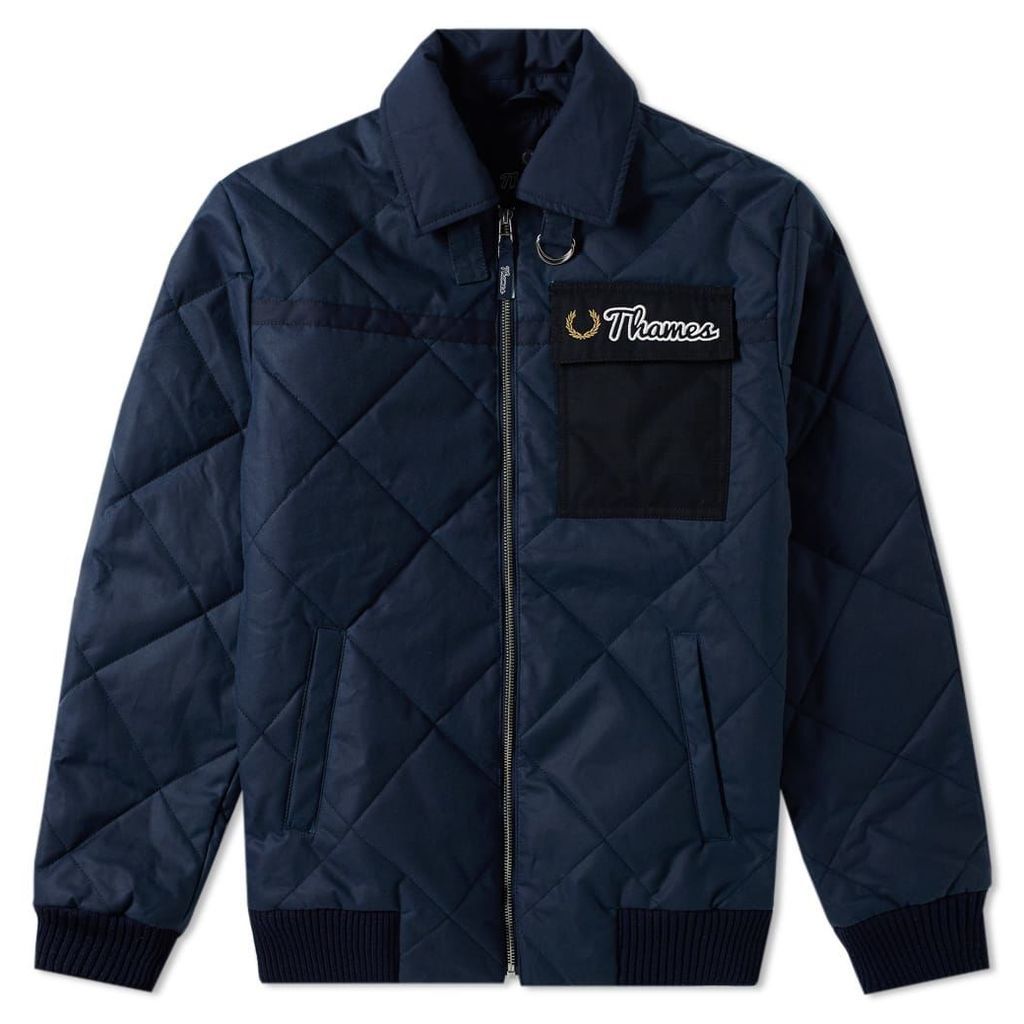Fred Perry x Thames Quilted Waxed Jacket Inky Blue