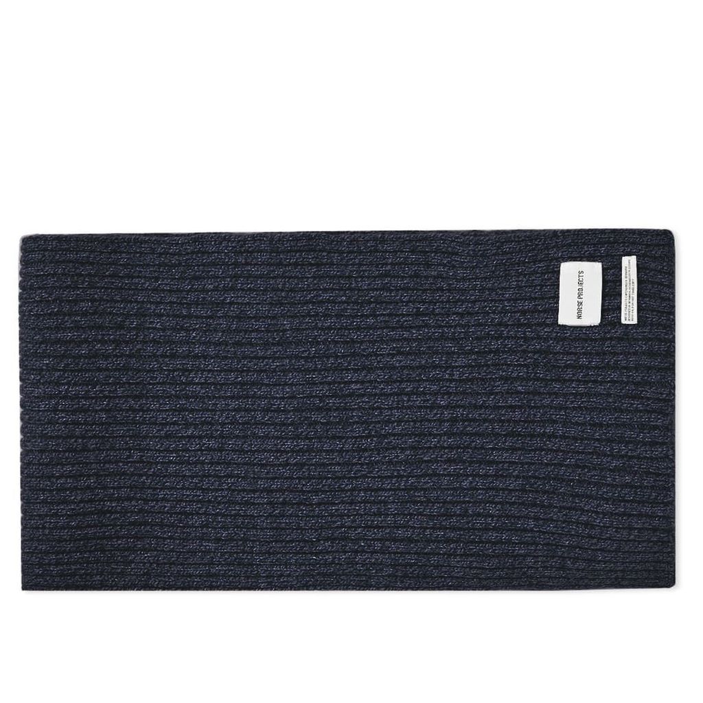 Norse Projects Wide Rib Scarf Dark Navy