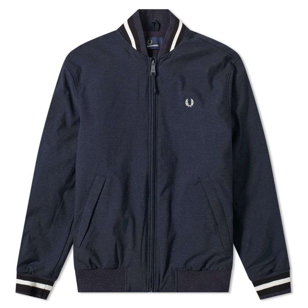 Fred Perry Marl Bomber Jacket Navy