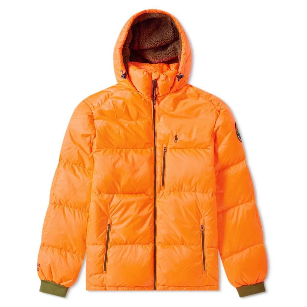 Polo Ralph Lauren Hooded Down Jacket Shocking Orange