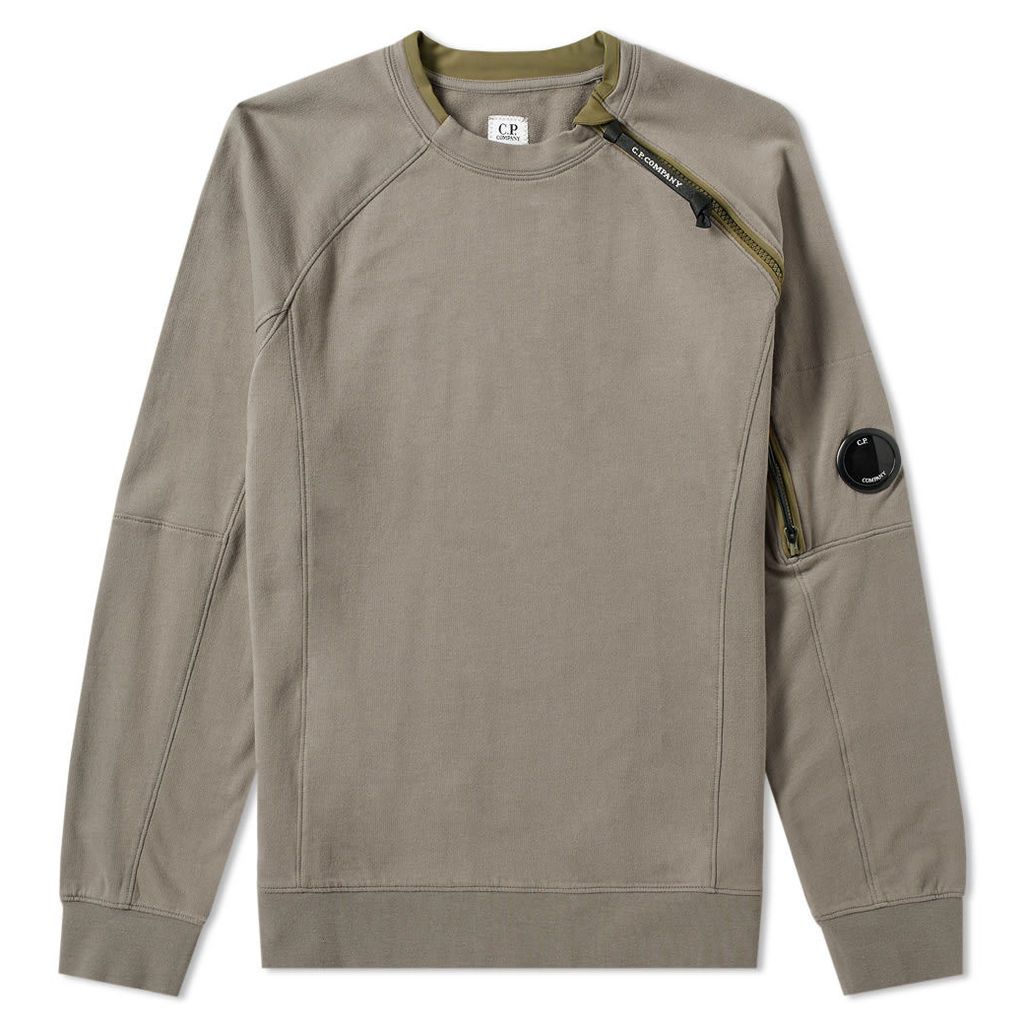 C.P. Company Articulated Zip Arm Lens Crew Sweat Olive