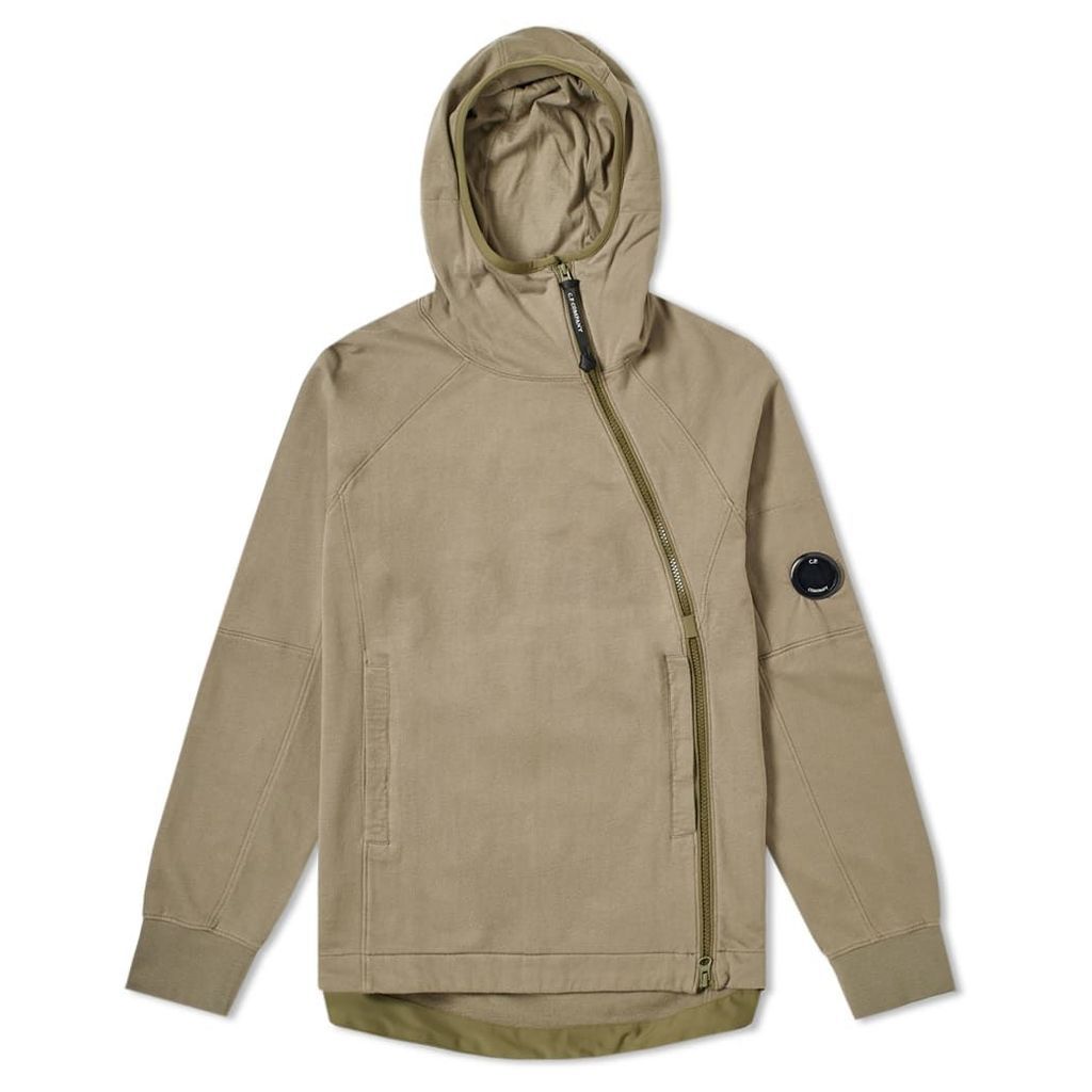 C.P. Company Articulated Zip Arm Lens Pullover Hoody Olive