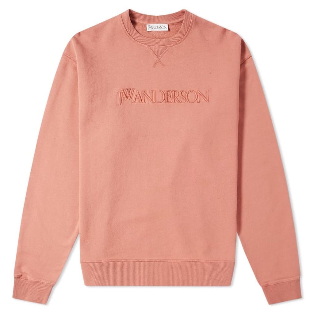 JW Anderson Logo Embroidery Crew Sweat Dusty Rose