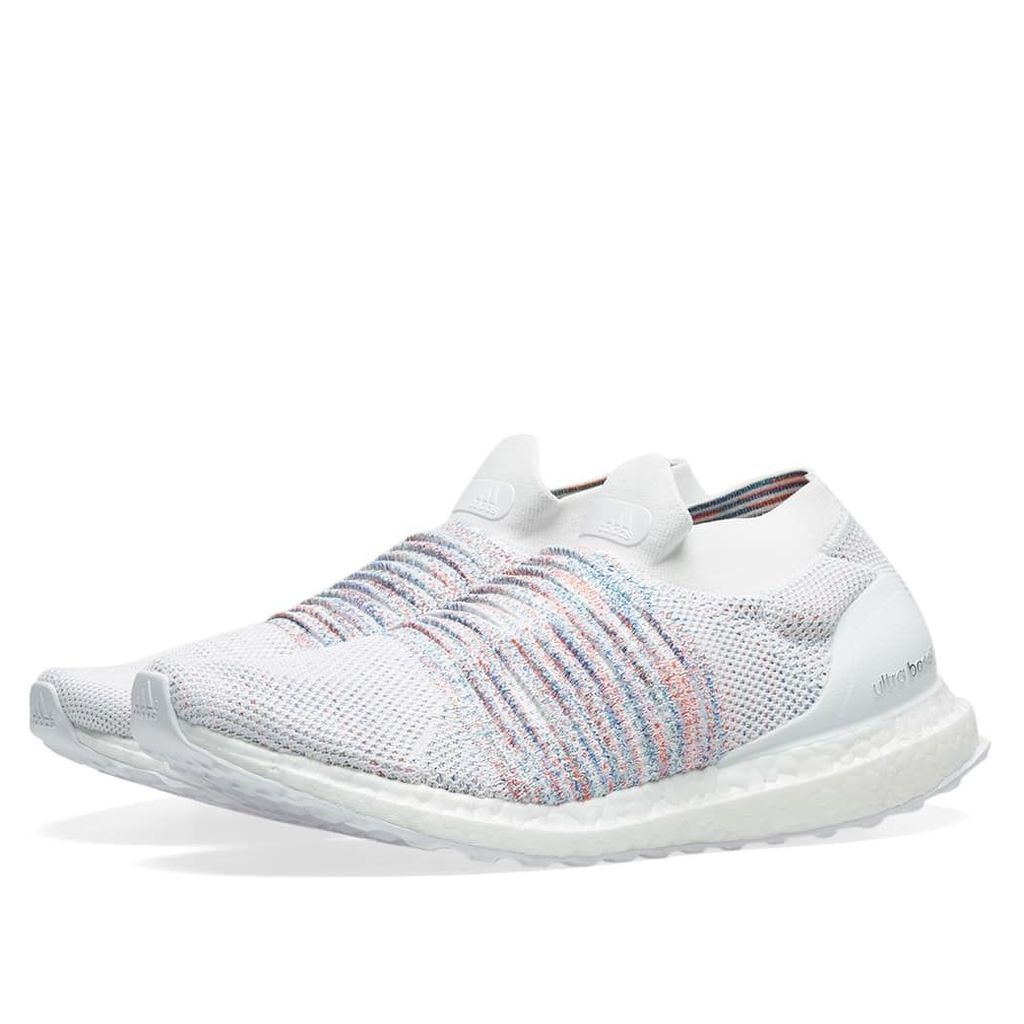 Adidas Ultra Boost Laceless White, Active Red & Green