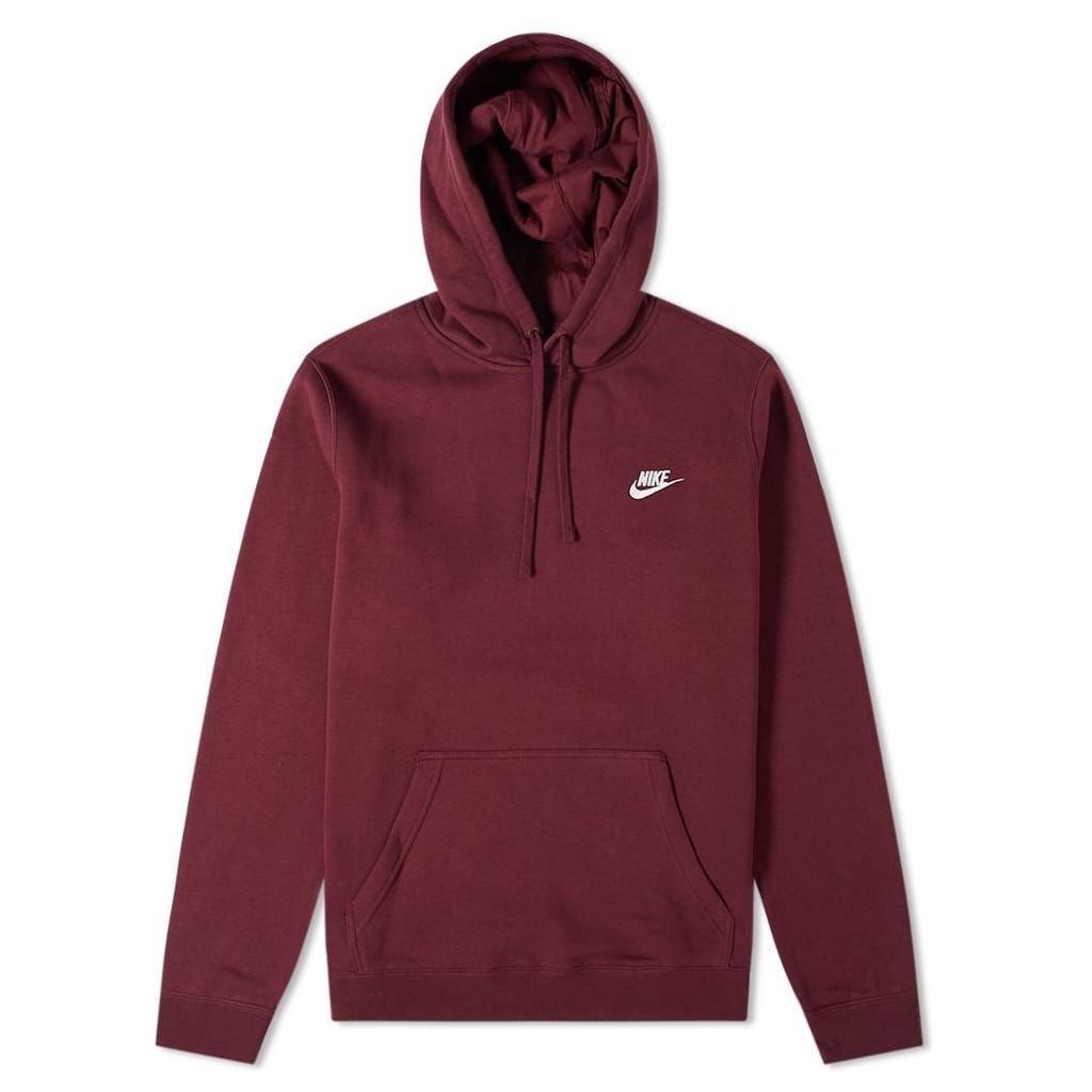 Nike Club Pullover Hoody Night Maroon & White