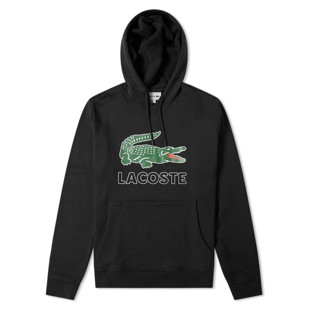 Lacoste Big Croc Logo Popover Hoody Black