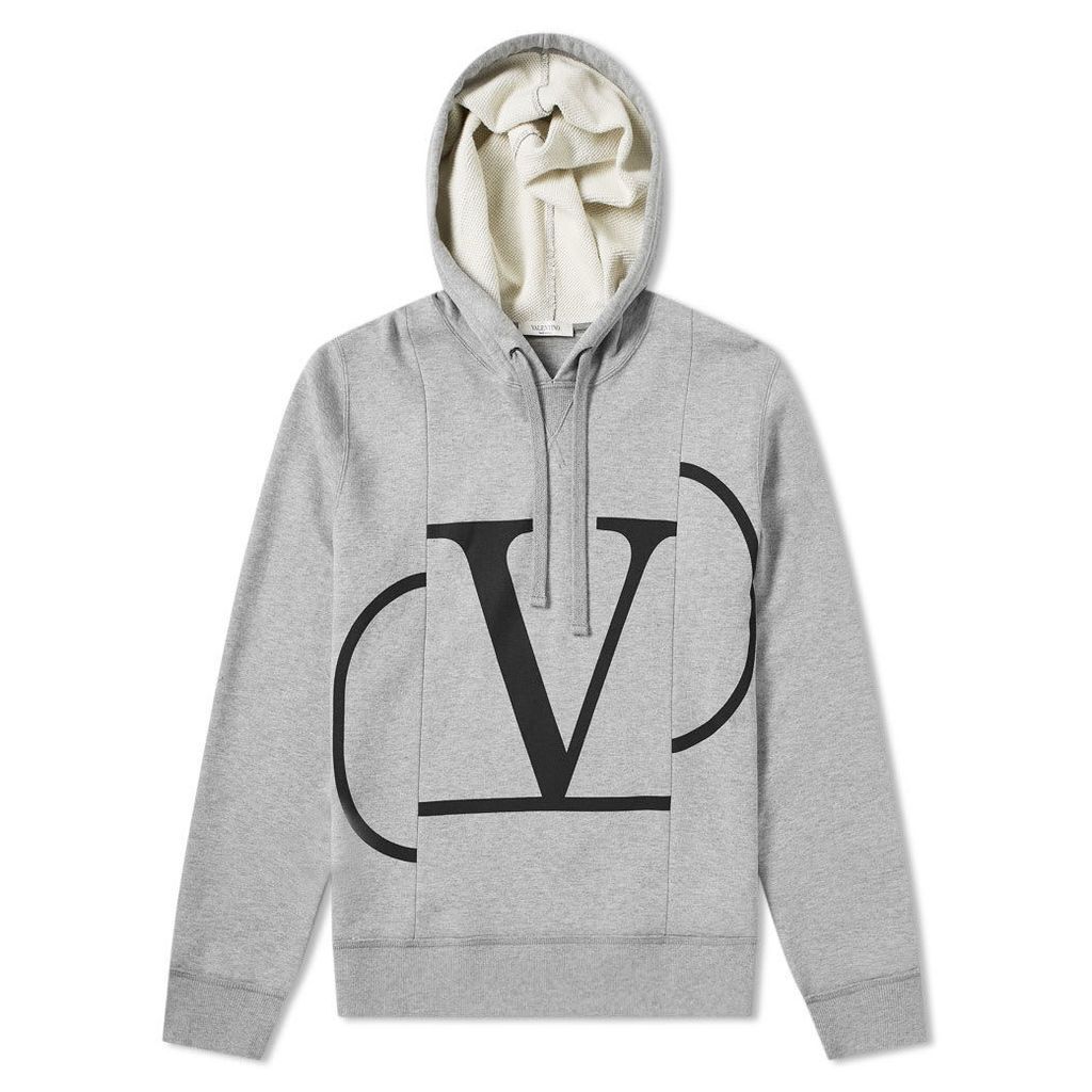 Valentino Constructed V logo Popover Hoody Grey & Black