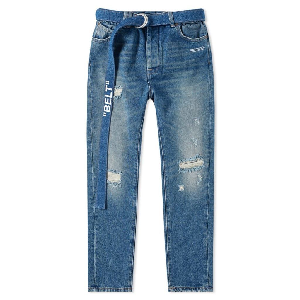 Off-White Slim Low Crotch Jean Vintage Damaged