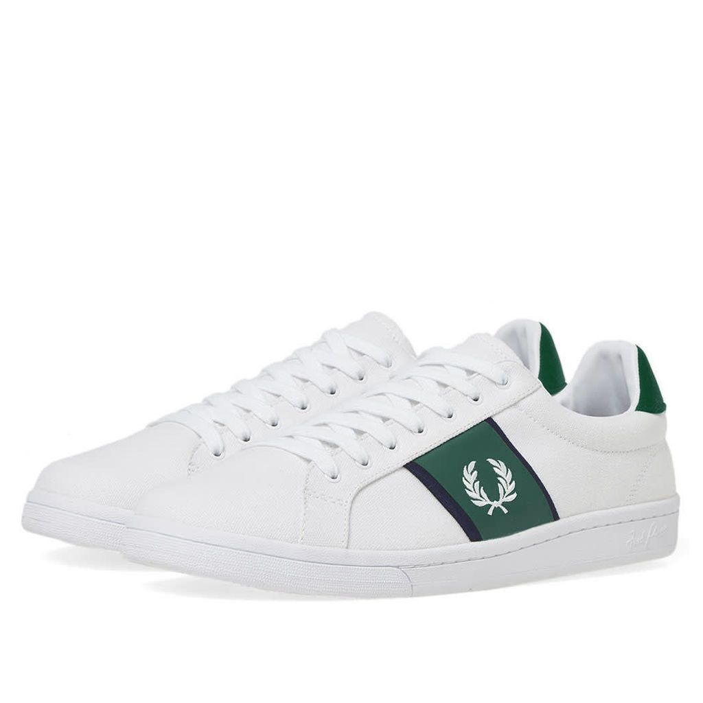 Fred Perry B721 Canvas Sneaker White & Green