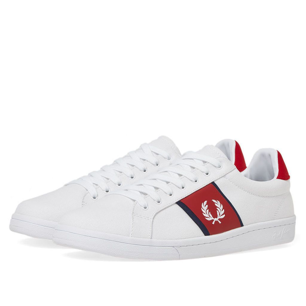 Fred Perry B721 Canvas Sneaker White & Red