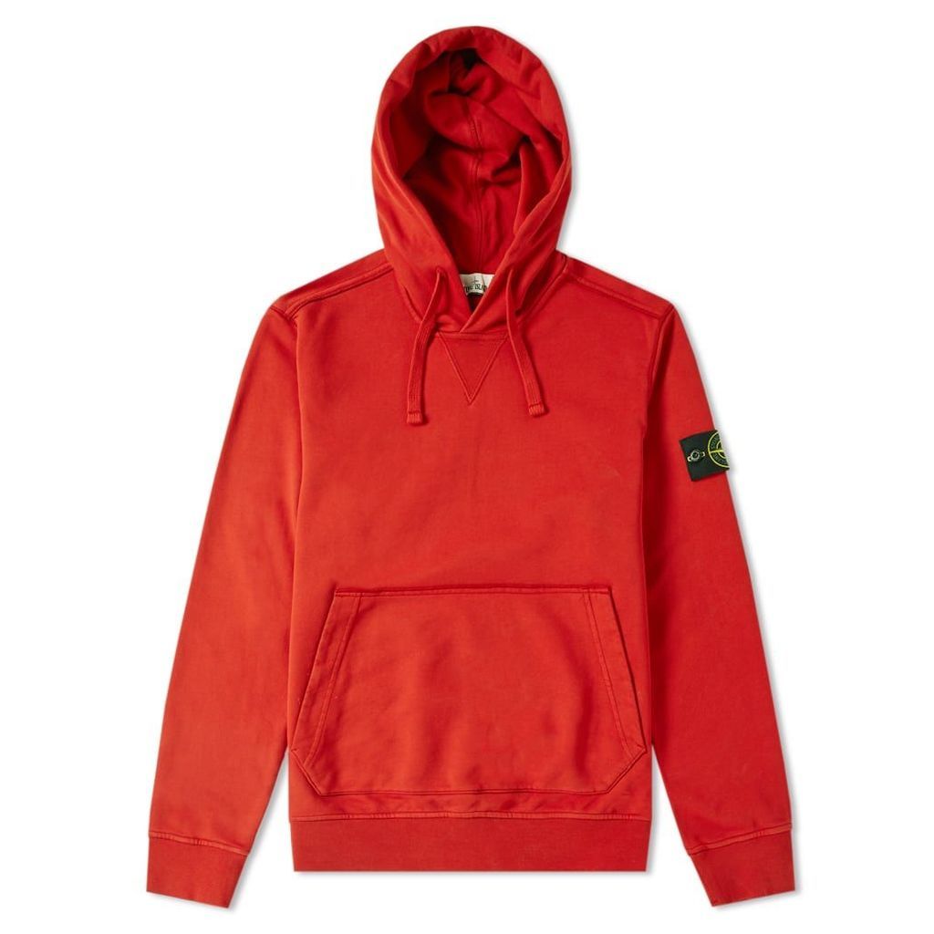 Stone Island Garment Dyed Popover Hoody Brick Red