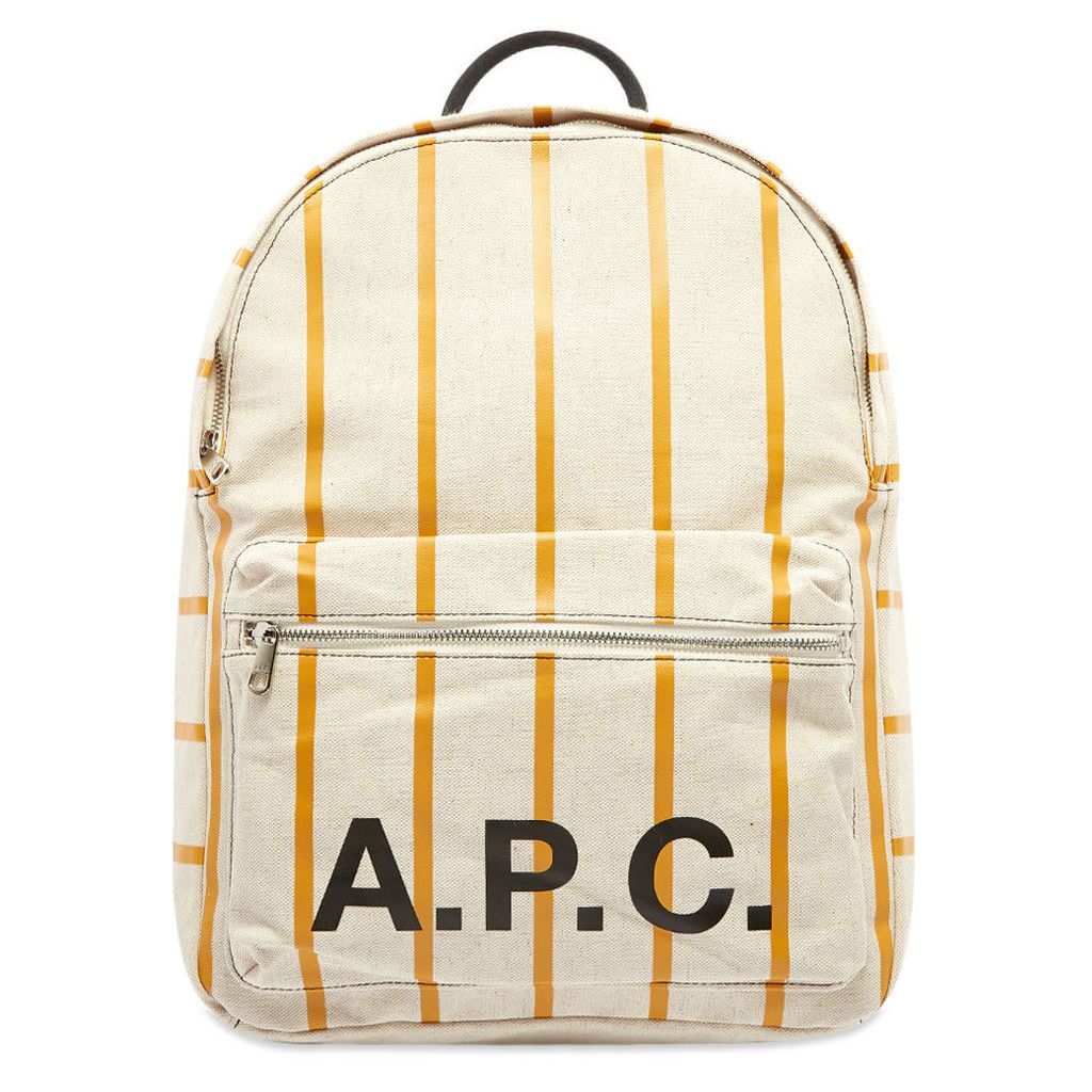 A.P.C. Pinstripe Logo Backpack