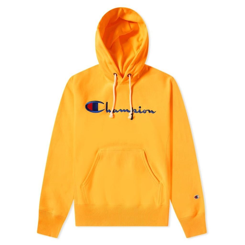Champion Reverse Weave Script Logo Hoody Orange