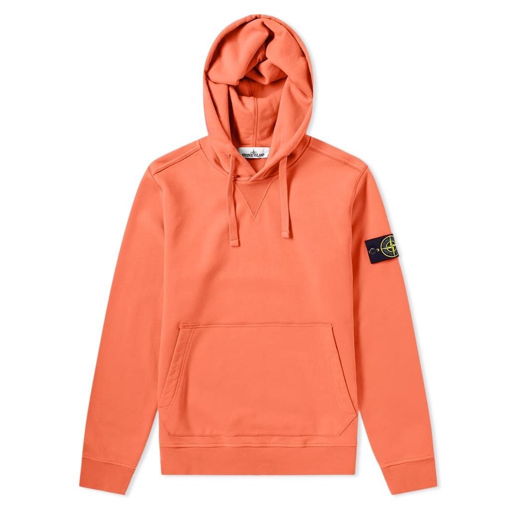 Stone Island Garment Dyed Popover Hoody Coral