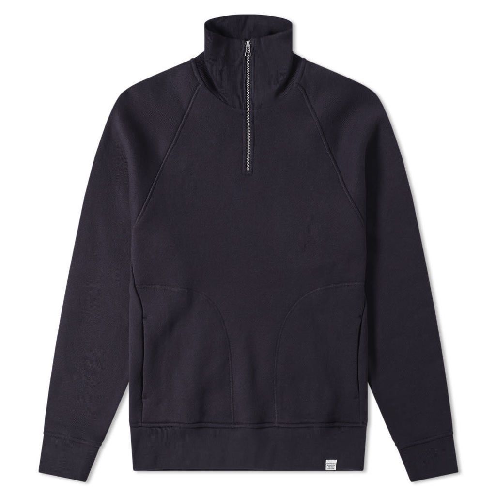 Norse Projects Alfred French Terry 1/4 Zip Sweat Dark Navy